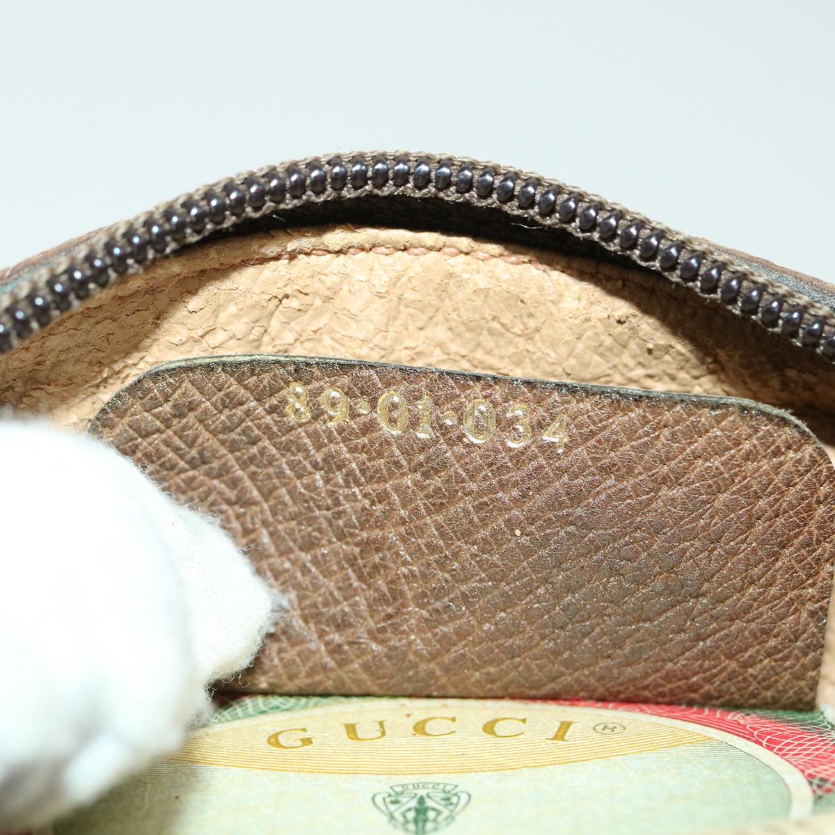 GUCCI GG Canvas Web Sherry Line Clutch Bag PVC Beige Red Green th3090