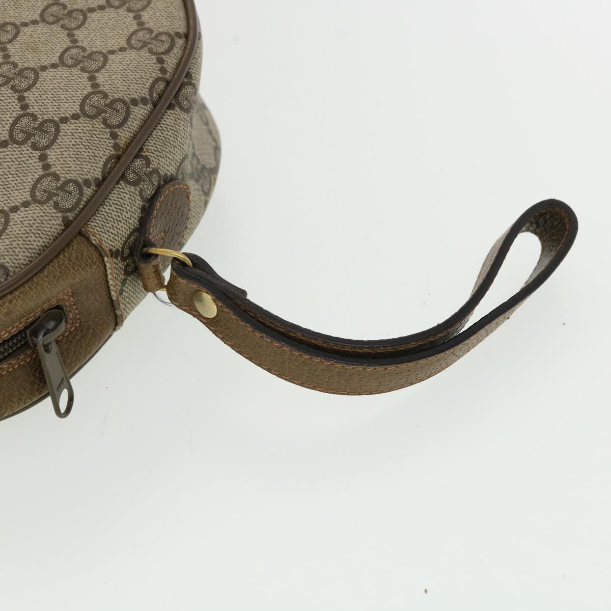 GUCCI GG Canvas Web Sherry Line Clutch Bag PVC Beige Red Green th3090