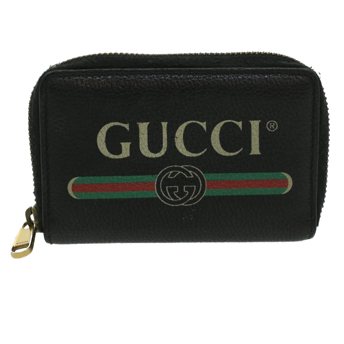 GUCCI Coin Purse Leather Black th3120