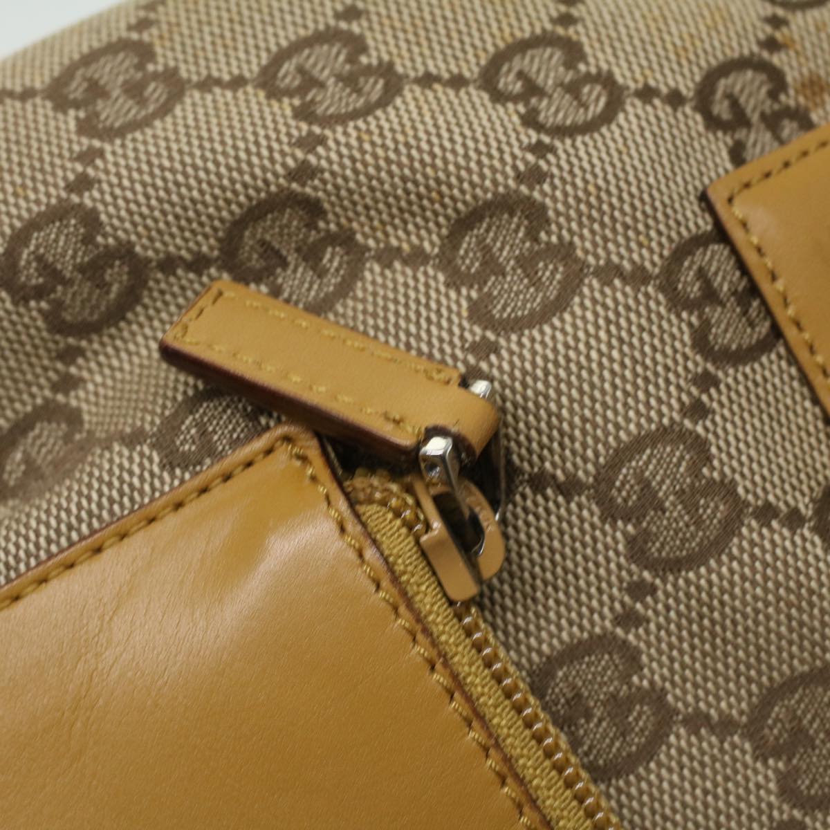 GUCCI Sherry Line GG Canvas Tote Bag Beige Red Brown th3191