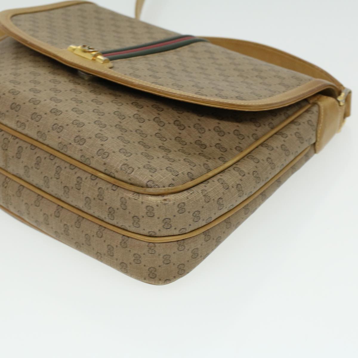 GUCCI Micro GG Canvas Shoulder Bag Beige th3237