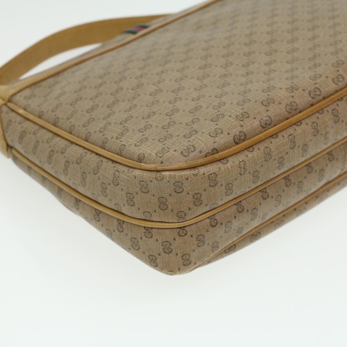 GUCCI Micro GG Canvas Shoulder Bag Beige th3237