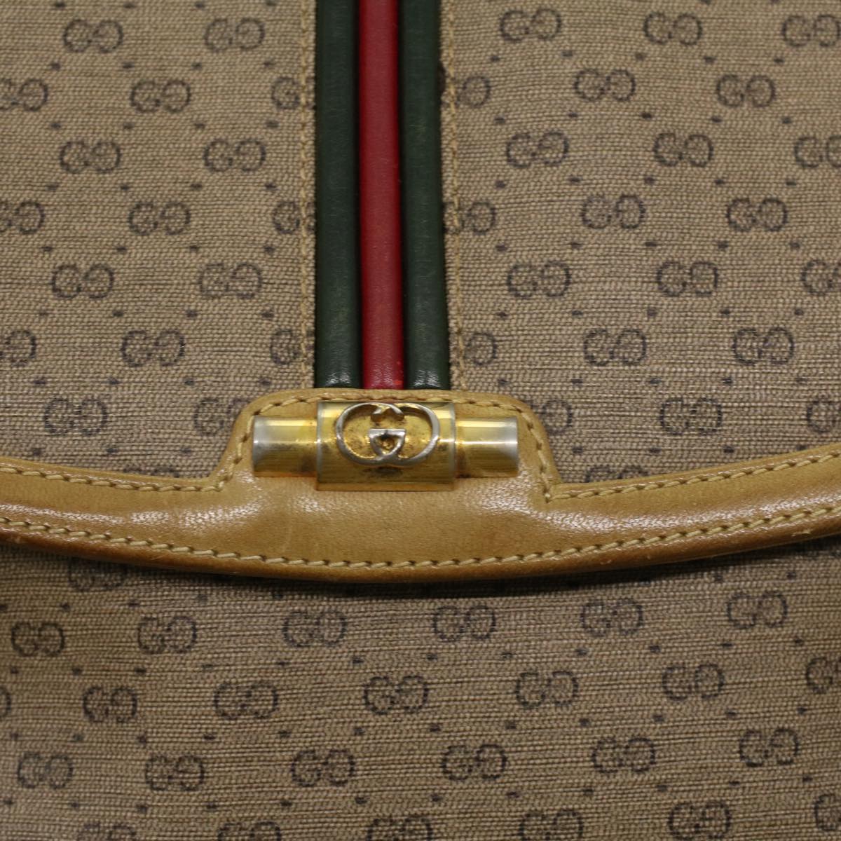 GUCCI Micro GG Canvas Shoulder Bag Beige th3237