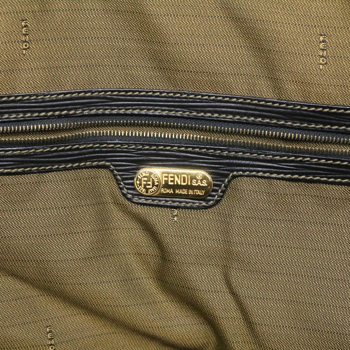 FENDI Zucca Canvas Hand Bag Brown Black th3287