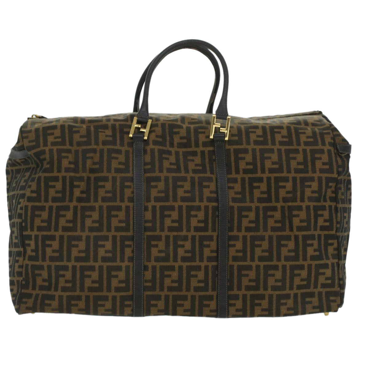 FENDI Zucca Canvas Hand Bag Brown Black th3287