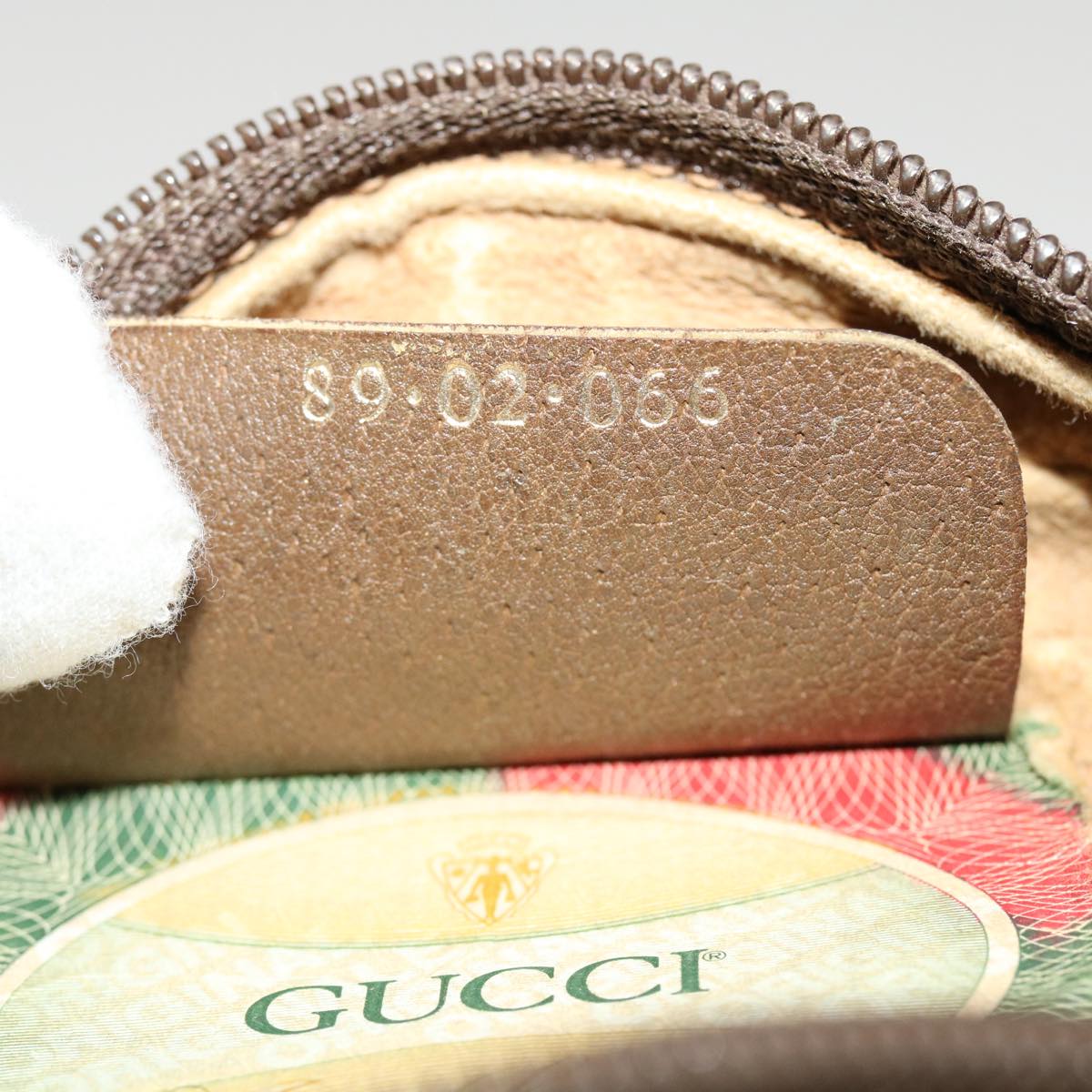 GUCCI GG Canvas Web Sherry Line Shoulder Bag PVC Leather Beige Red th3355