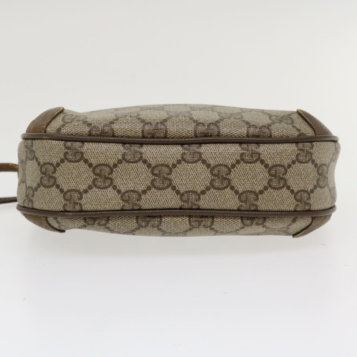 GUCCI GG Canvas Web Sherry Line Shoulder Bag PVC Leather Beige Red th3355