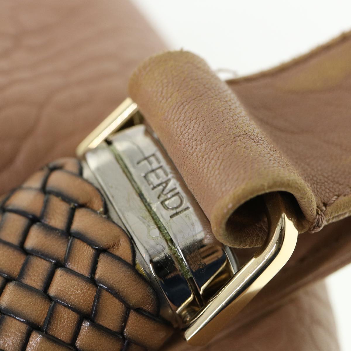 FENDI Spy bag Hand Bag Leather Beige 2415-8BR511-RO1-088 th3457