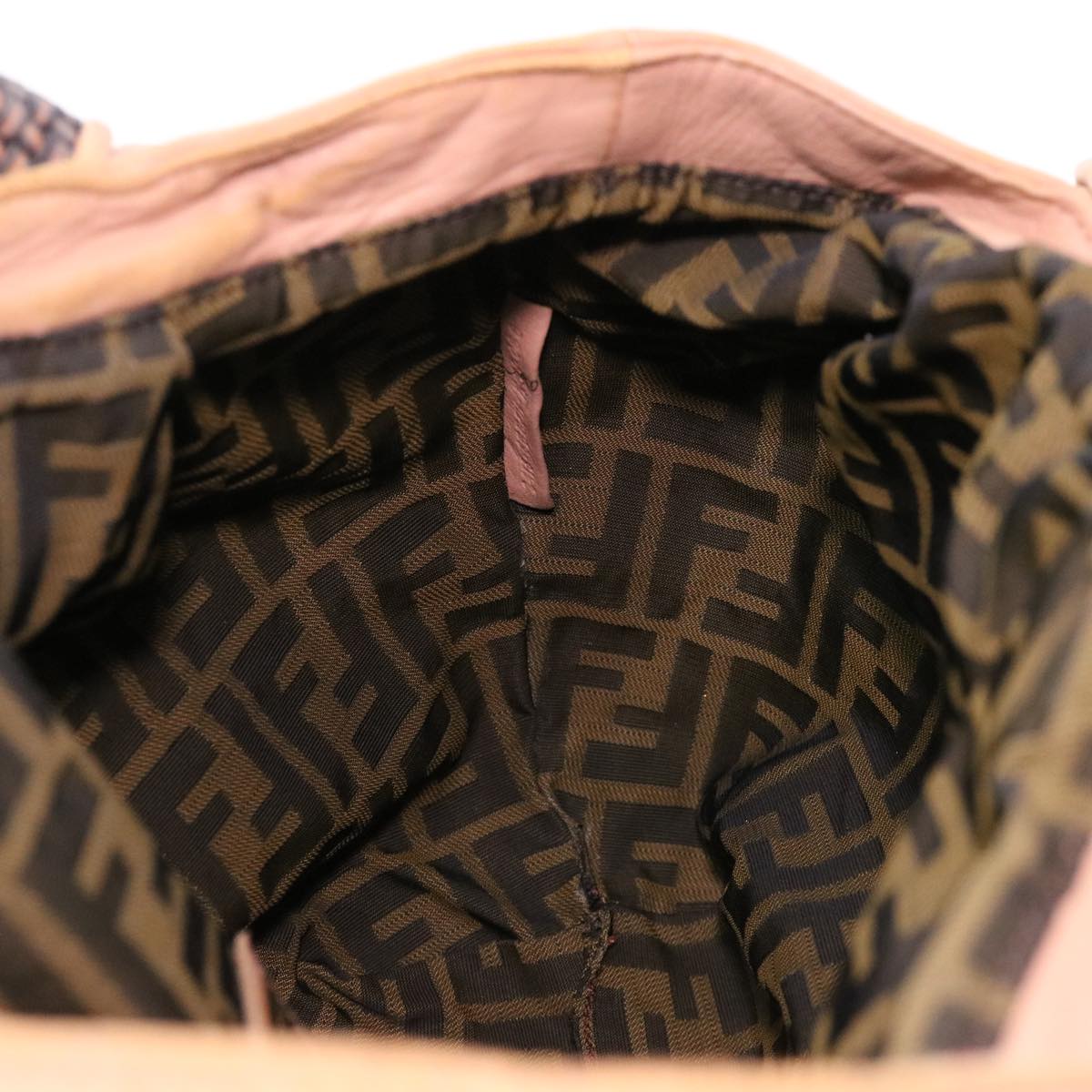FENDI Spy bag Hand Bag Leather Beige 2415-8BR511-RO1-088 th3457