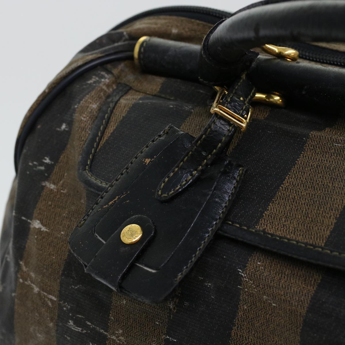 FENDI Pecan Canvas Shoulder Bag 2way Black Brown th3595