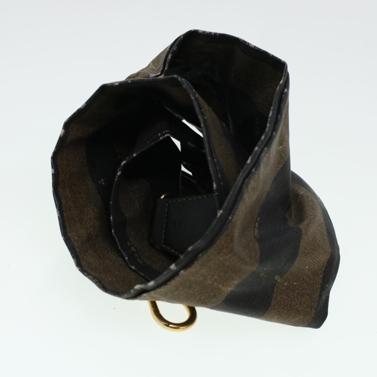 FENDI Pecan Canvas Shoulder Bag 2way Black Brown th3595