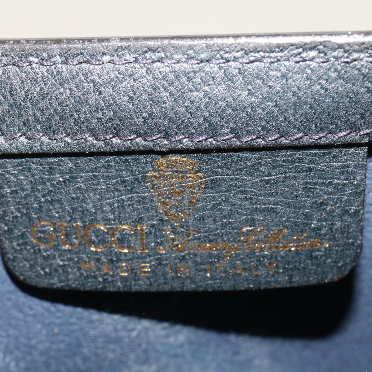 GUCCI GG Canvas Sherry Line Clutch Bag PVC Leather Gray Red Navy th3692