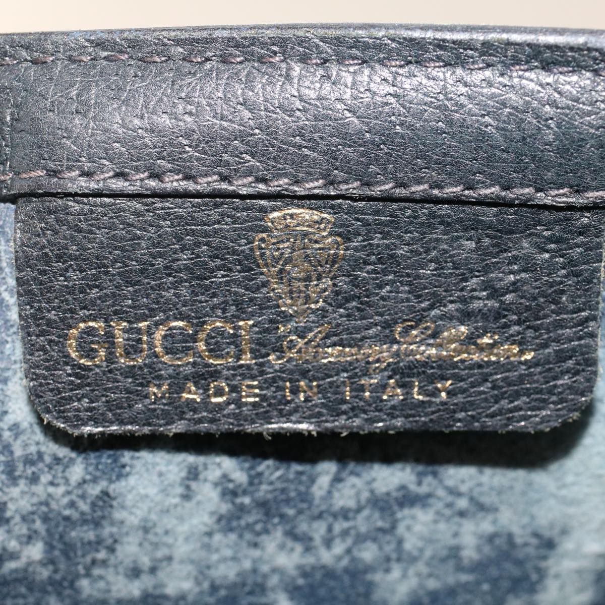 GUCCI GG Canvas Sherry Line Clutch Bag PVC Leather Gray Red Navy th3693