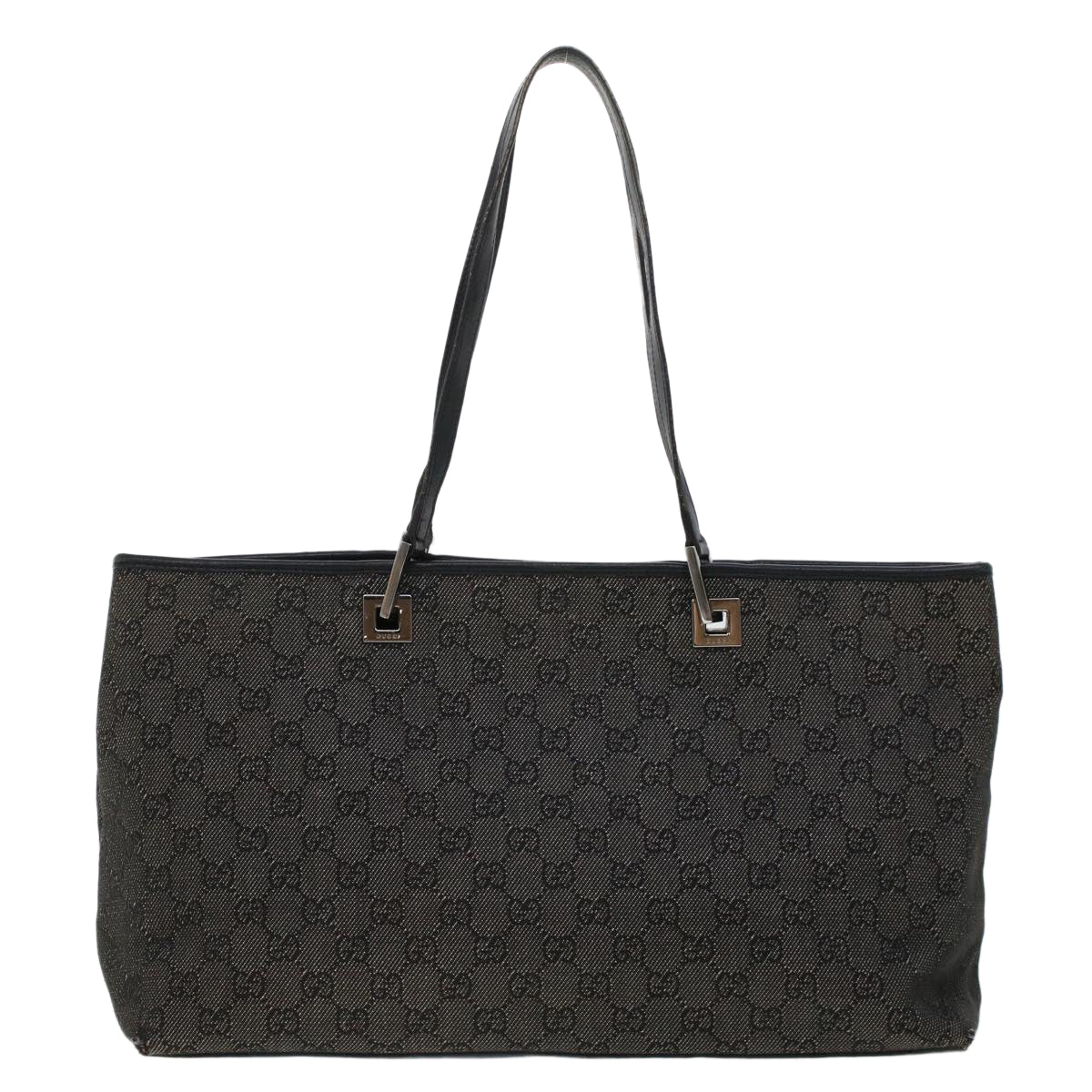 GUCCI GG Canvas Tote Bag Black 36173 1705 th3729