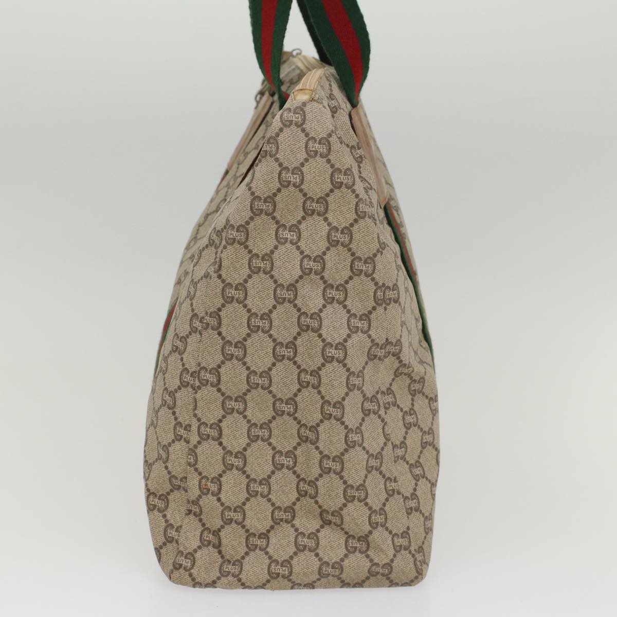 GUCCI GG Plus Canvas Web Sherry Line Hand Bag Beige Red Green th3991