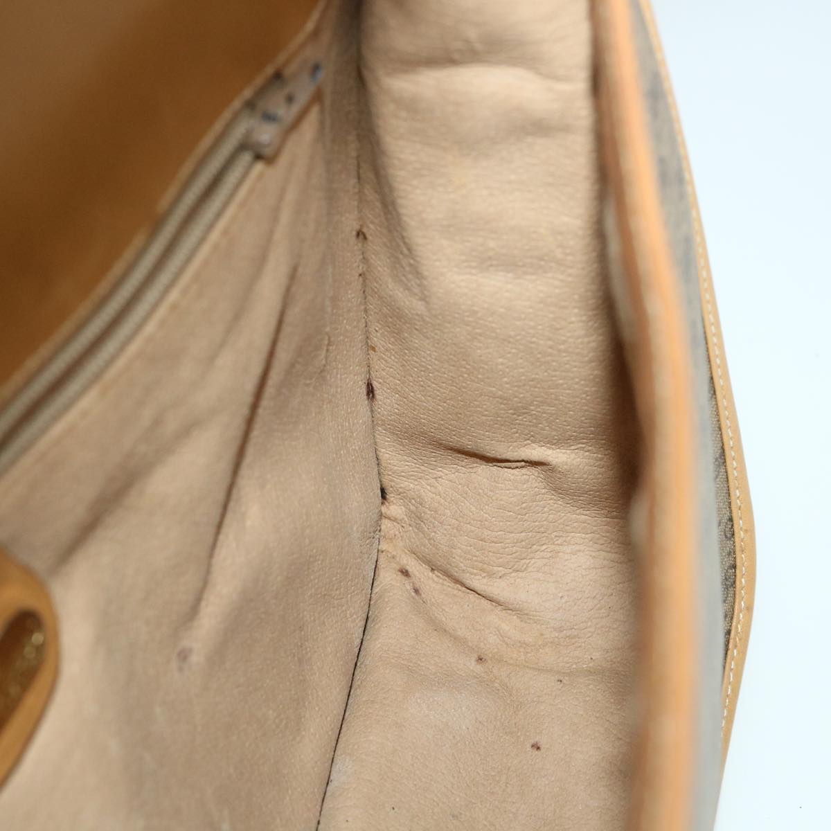 GUCCI Micro GG Canvas Web Sherry Line Shoulder Bag Beige th4016