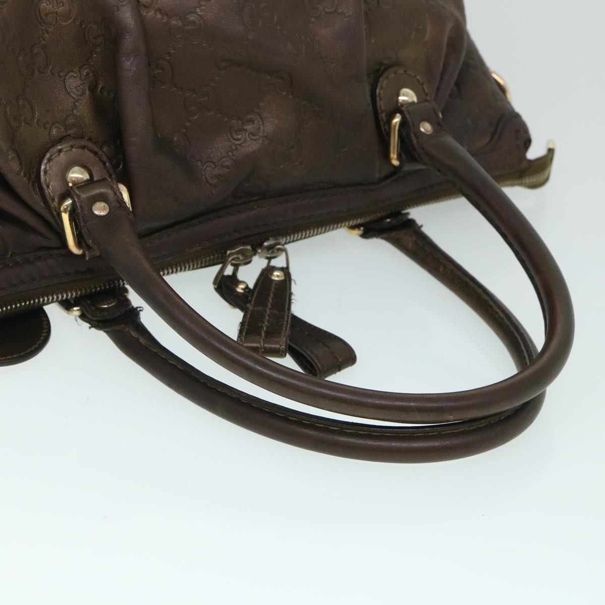 GUCCI GG Canvas Guccissima Hand Bag 2way Brown 247902 th4024