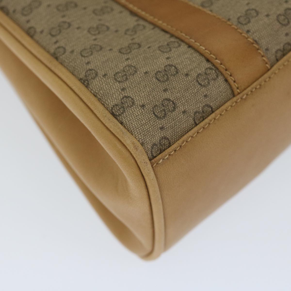 GUCCI Micro GG Supreme Hand Bag PVC Leather Beige 000 46 4857 th4354