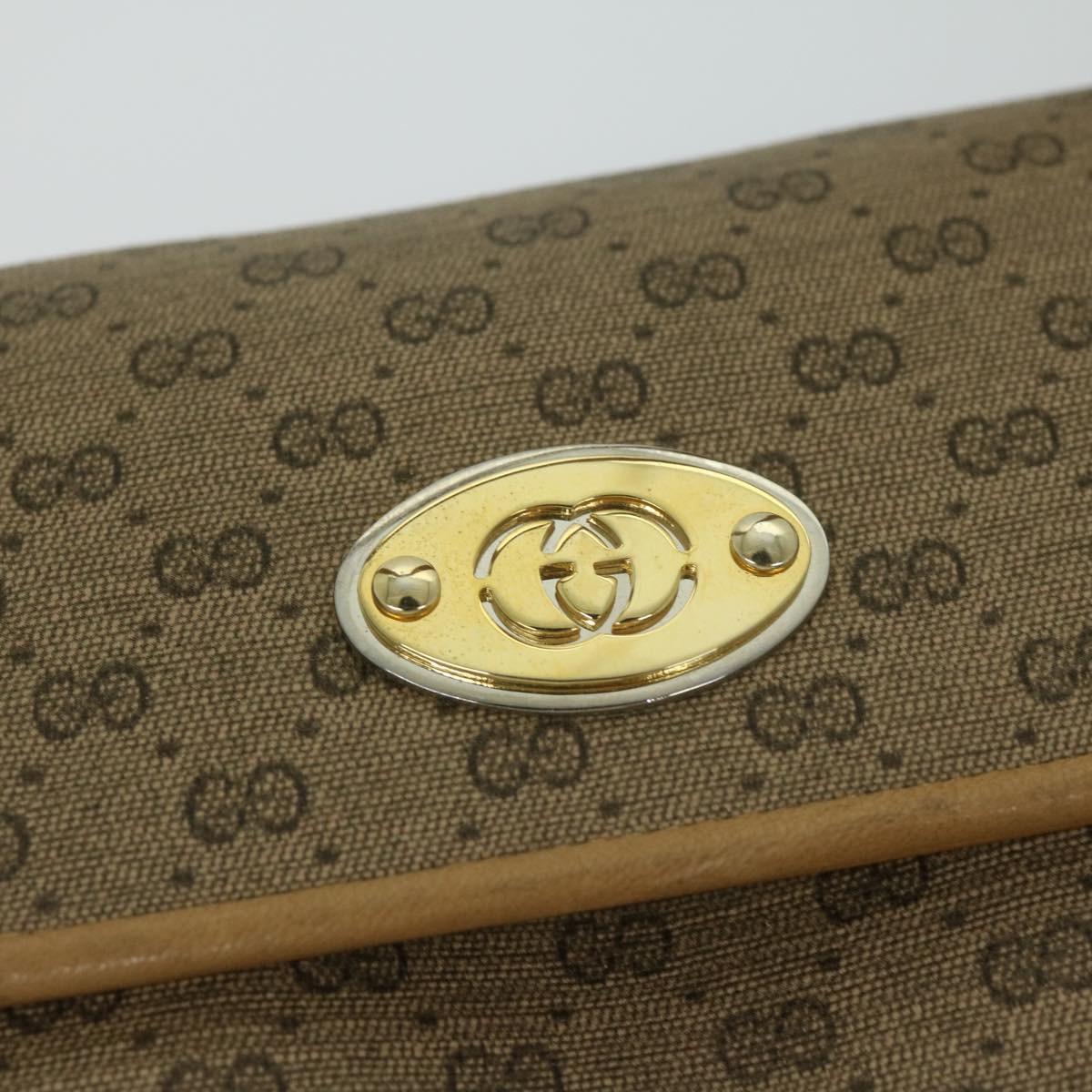 GUCCI Micro GG Supreme Hand Bag PVC Leather Beige 000 46 4857 th4354