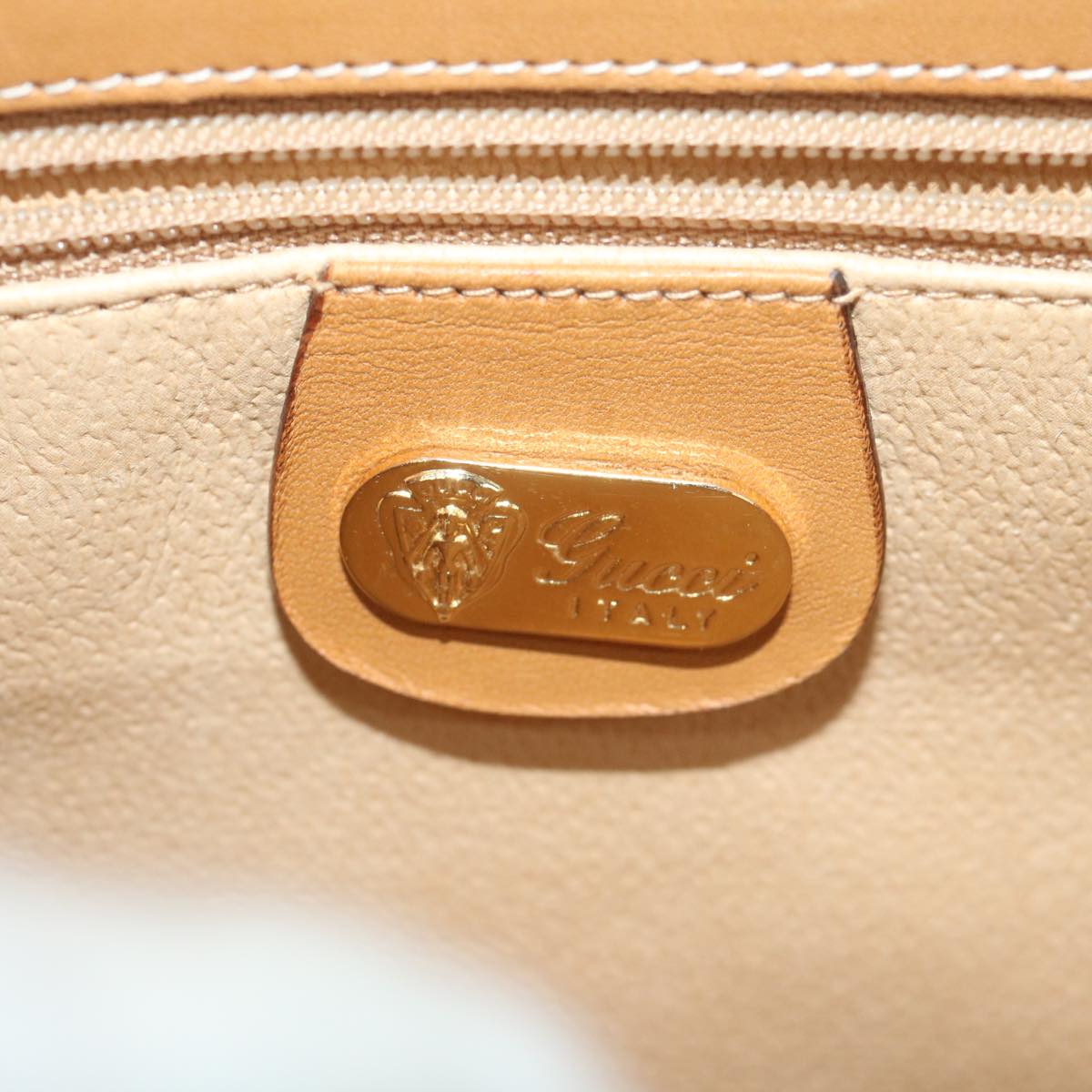 GUCCI Micro GG Supreme Hand Bag PVC Leather Beige 000 46 4857 th4354