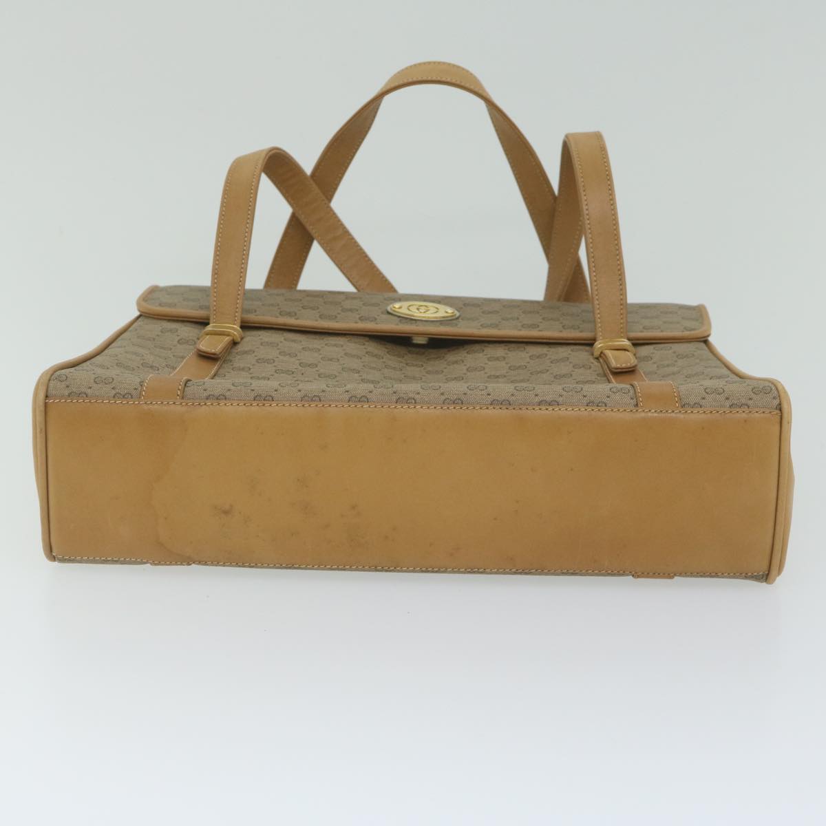GUCCI Micro GG Supreme Hand Bag PVC Leather Beige 000 46 4857 th4354