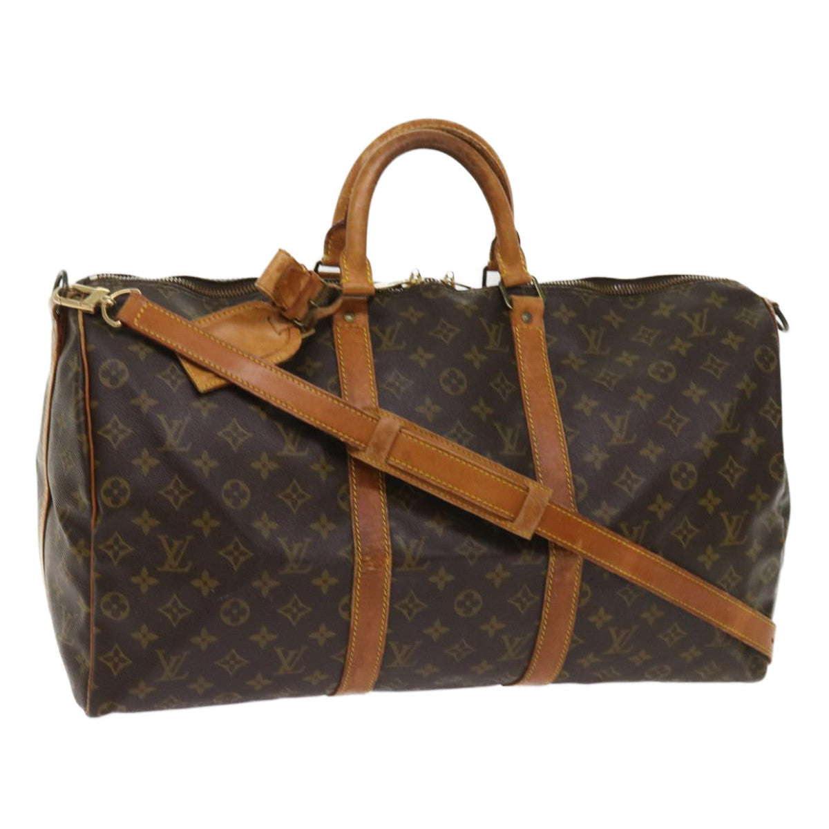 LOUIS VUITTON Monogram Keepall Bandouliere 50 Boston Bag M41416 LV th4386