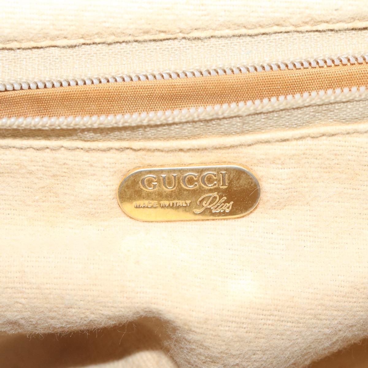 GUCCI GG Plus Supreme Shoulder Bag PVC Leather Beige th4389