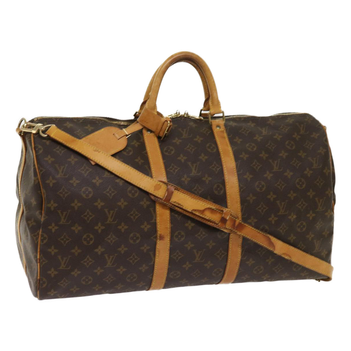 LOUIS VUITTON Monogram Keepall Bandouliere 55 Boston Bag M41414 LV th4391