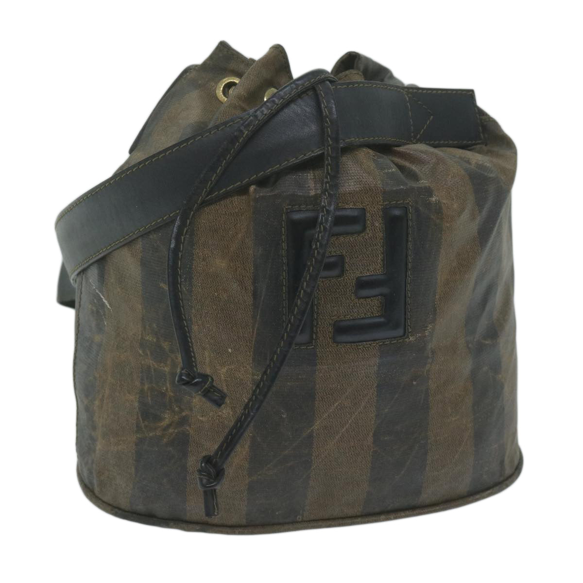 FENDI Pecan Canvas Shoulder Bag Coated Canvas Brown th4531