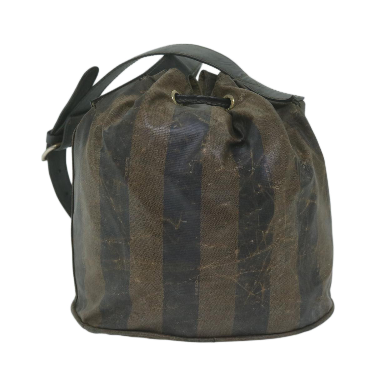 FENDI Pecan Canvas Shoulder Bag Coated Canvas Brown th4531