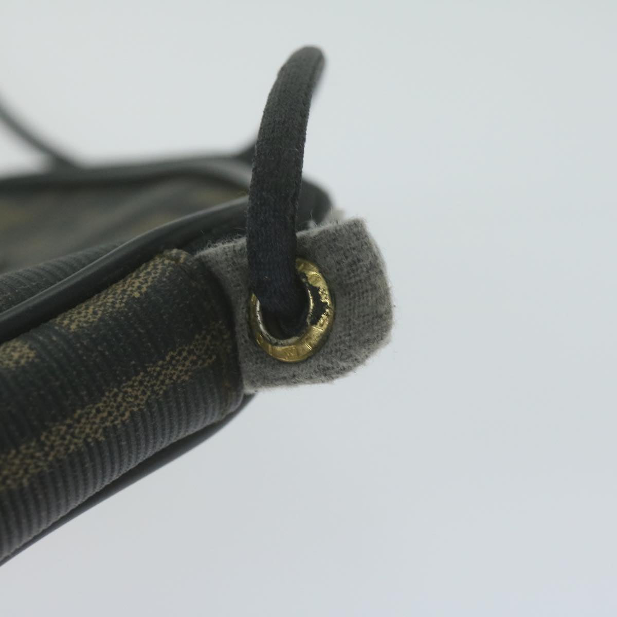 FENDI Zucca Canvas Shoulder Bag Brown Black th4549