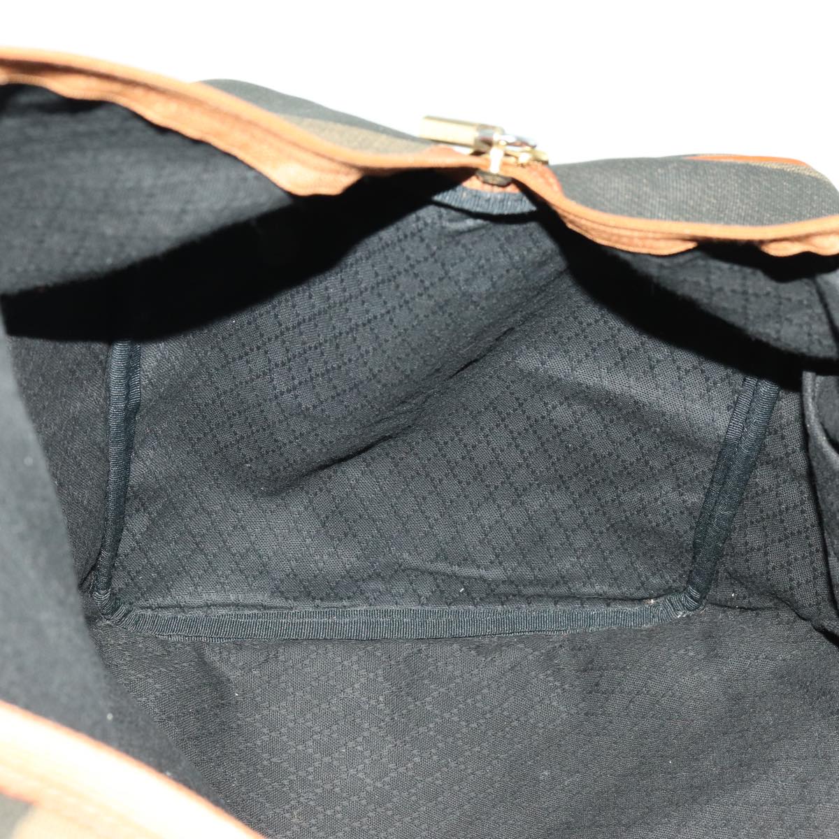 FENDI Pecan Canvas Boston Bag 2way Brown Black th4751