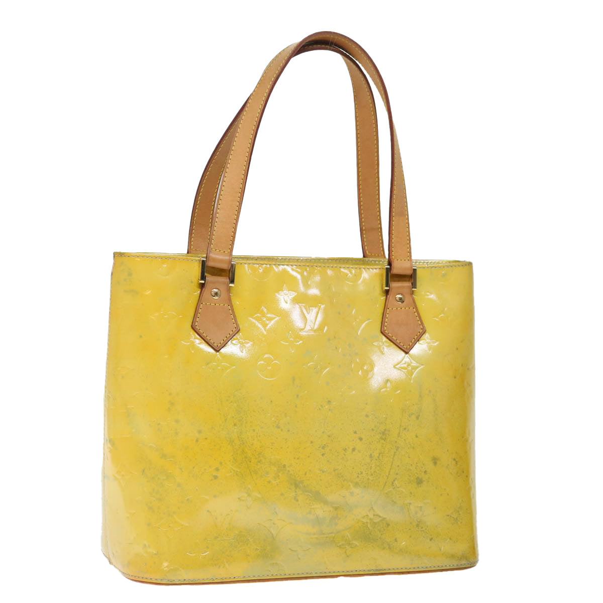 LOUIS VUITTON Monogram Vernis Houston Hand Bag Gris M91053 LV th4801