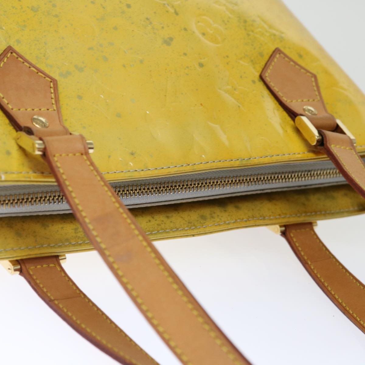 LOUIS VUITTON Monogram Vernis Houston Hand Bag Gris M91053 LV th4801