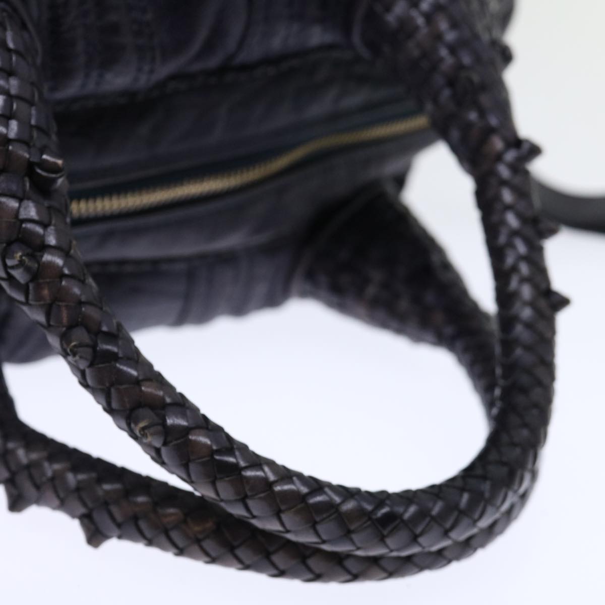 FENDI Spy bag Hand Bag Leather Purple th4808
