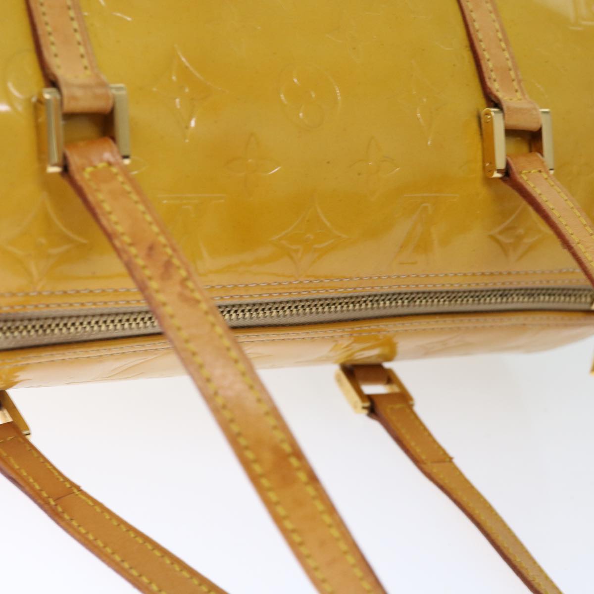 LOUIS VUITTON Monogram Vernis Bedford Hand Bag Beige M91006 LV th4815