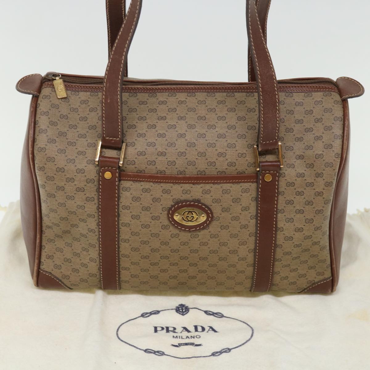 GUCCI Micro GG Supreme Shoulder Bag PVC Beige th4821