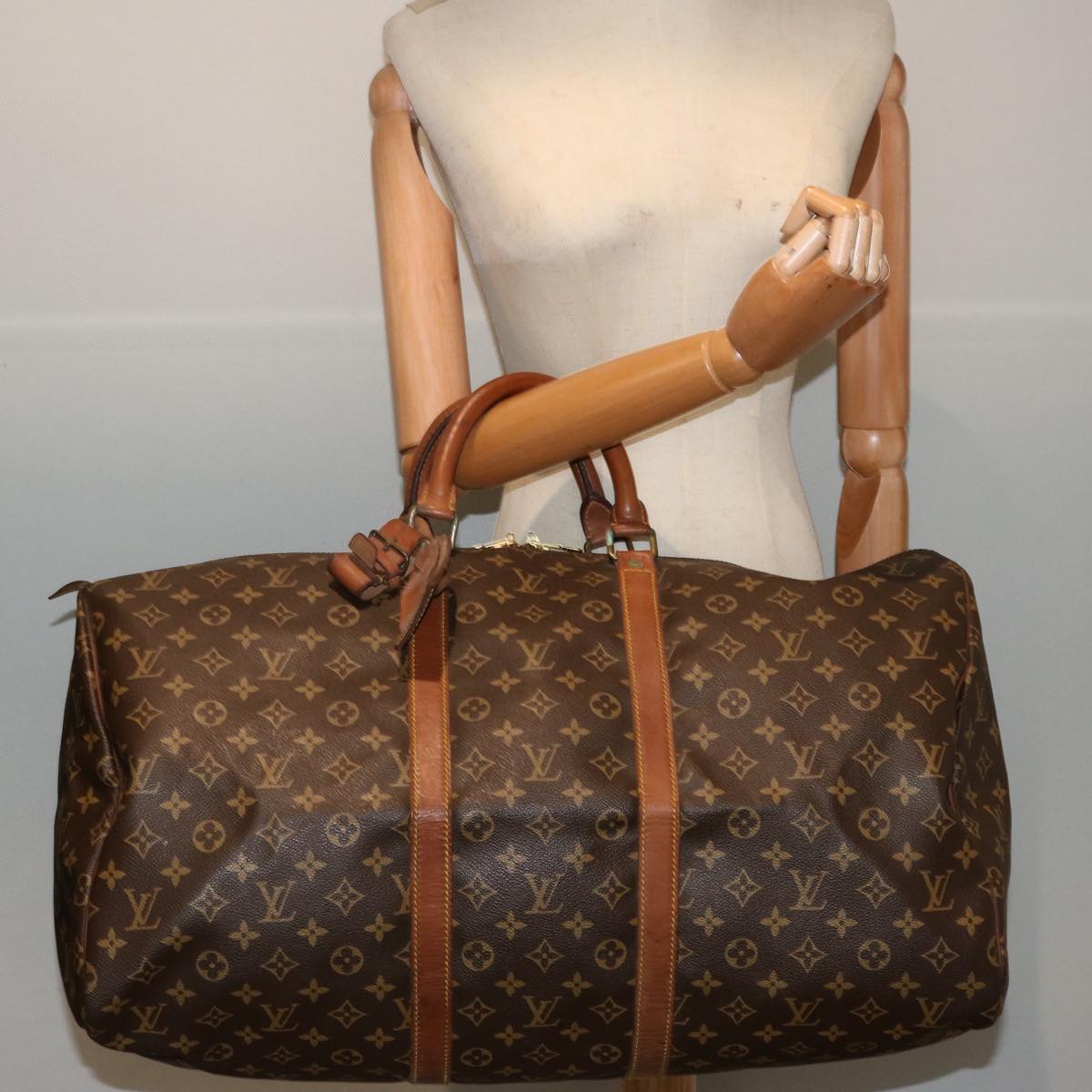 LOUIS VUITTON Monogram Keepall 55 Boston Bag M41424 LV th4822