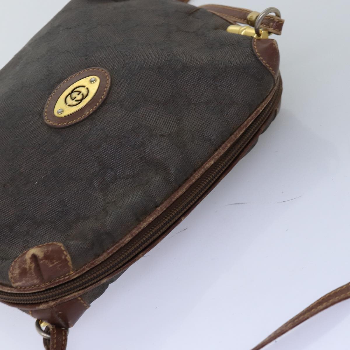 GUCCI GG Canvas Shoulder Bag Brown 007 104 4916 th4893