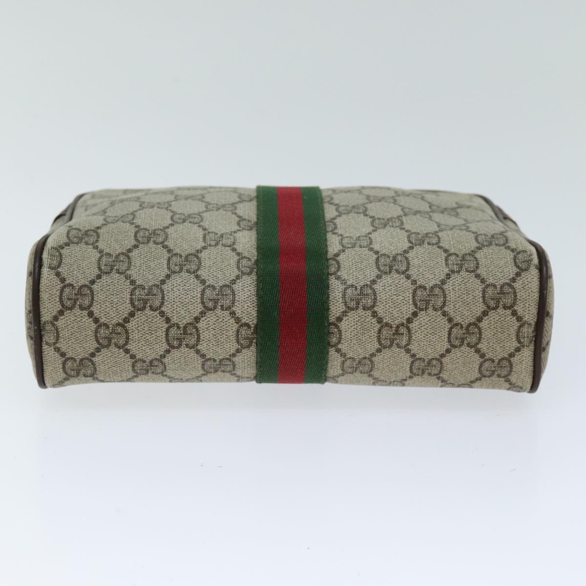 GUCCI GG Supreme Web Sherry Line Clutch Bag Beige Red 63 014 3553 th4948