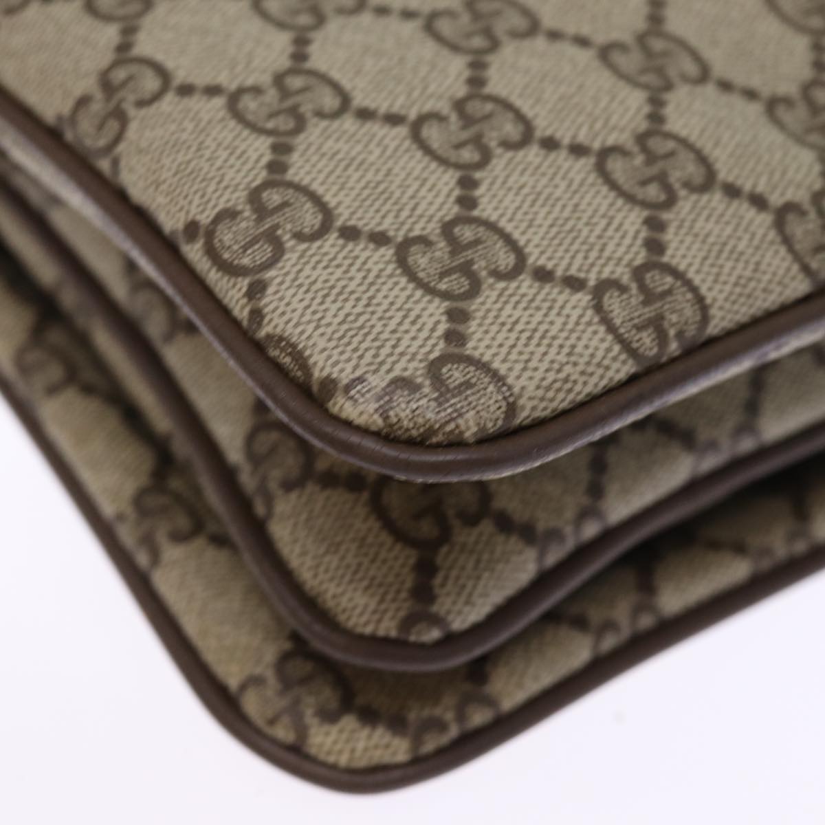 GUCCI GG Supreme Shoulder Bag PVC Leather Beige 41 02 090 th4950
