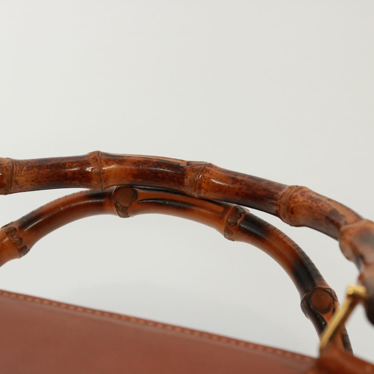 GUCCI Bamboo Hand Bag Leather 2way Brown 002 2855 0322 0 th5022
