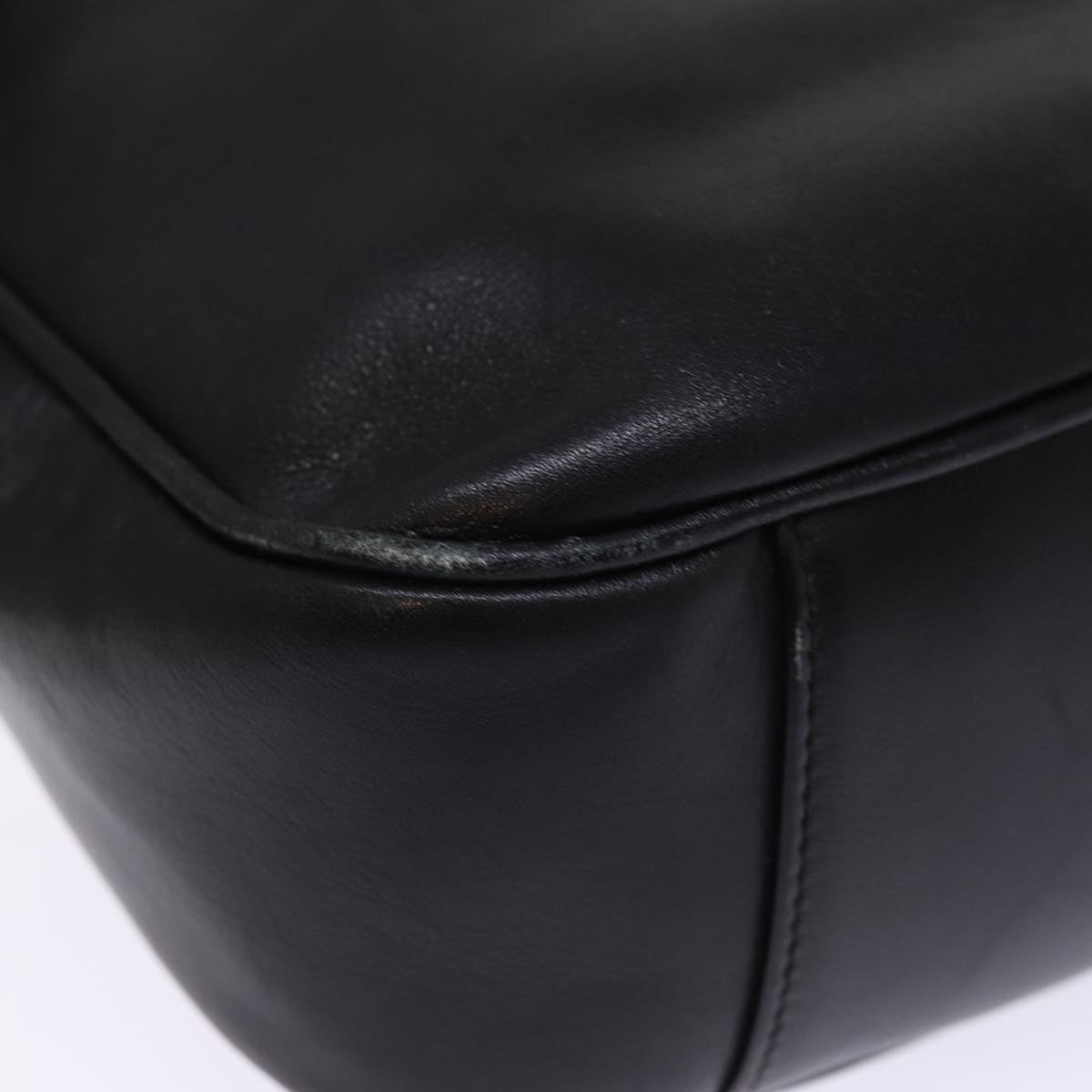 GUCCI Bamboo Shoulder Bag Leather 2way Black 001 1705 1638 th5024