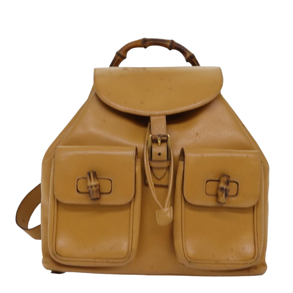 GUCCI Bamboo Backpack Leather Yellow 003 2058 0016 th5025