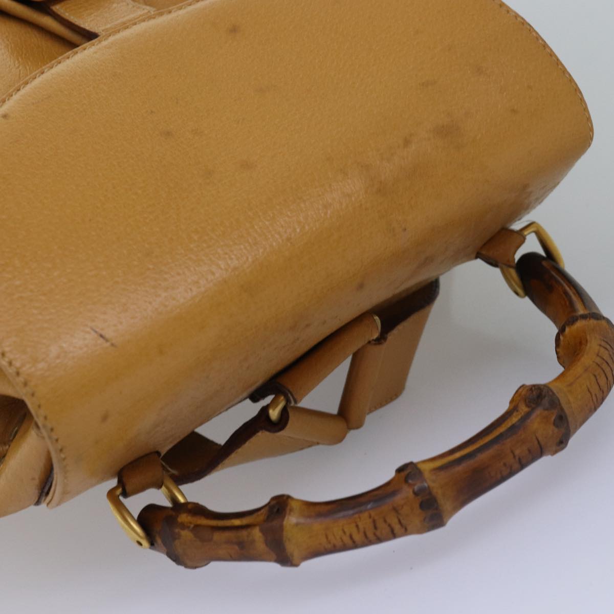 GUCCI Bamboo Backpack Leather Yellow 003 2058 0016 th5025
