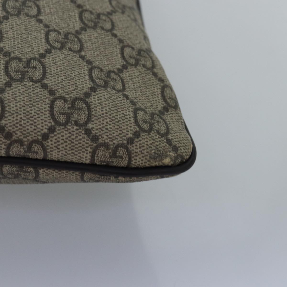 GUCCI GG Supreme Shoulder Bag PVC Leather Beige 295257 th5026