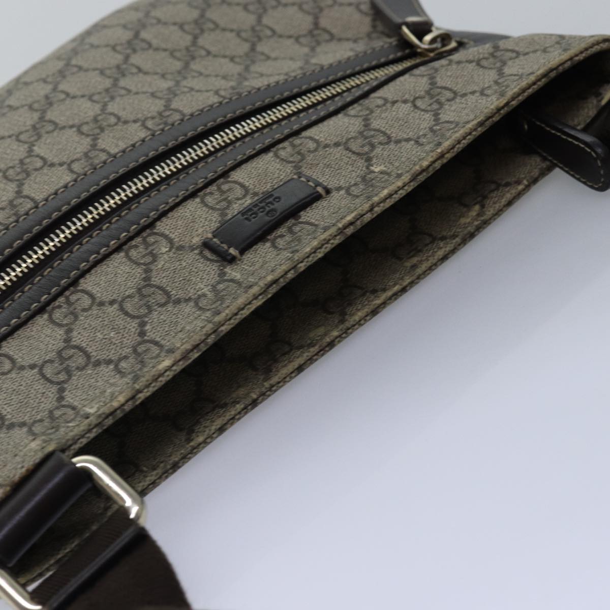 GUCCI GG Supreme Shoulder Bag PVC Leather Beige 295257 th5026
