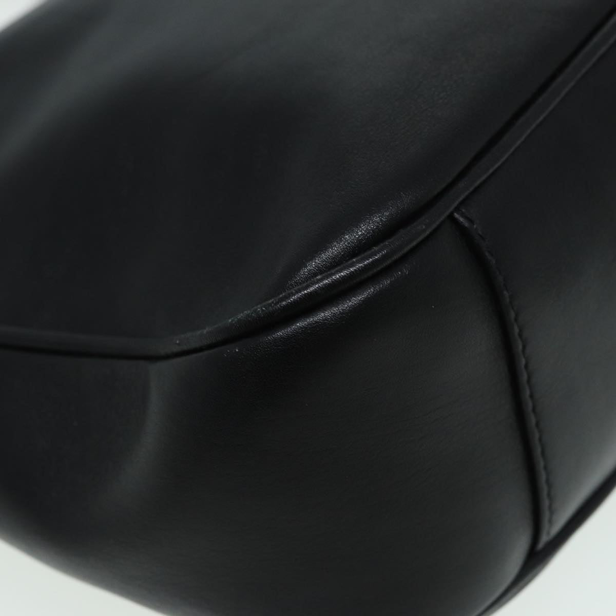 GUCCI Bamboo Shoulder Bag Leather 2way Black 001 1638 2615 th5132