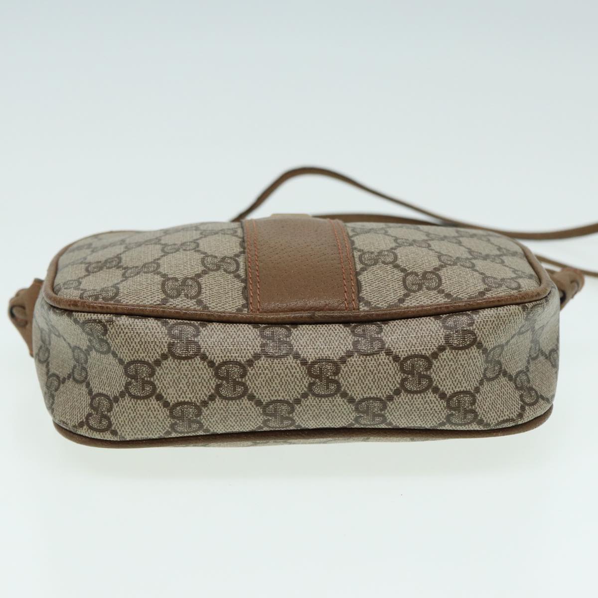 GUCCI GG Canvas Shoulder Bag PVC Leather Beige th5161