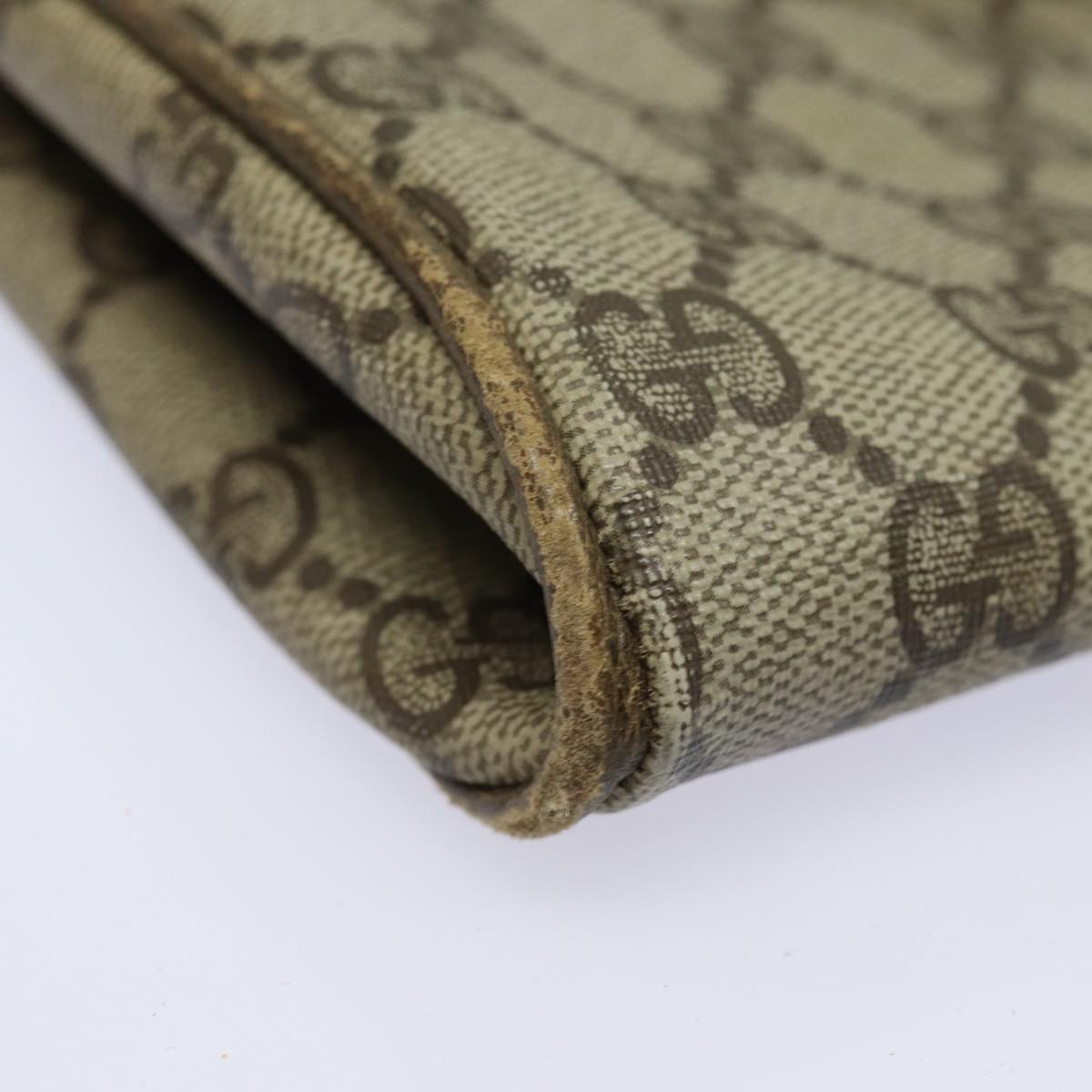 GUCCI GG Supreme Shoulder Bag PVC Beige th5163